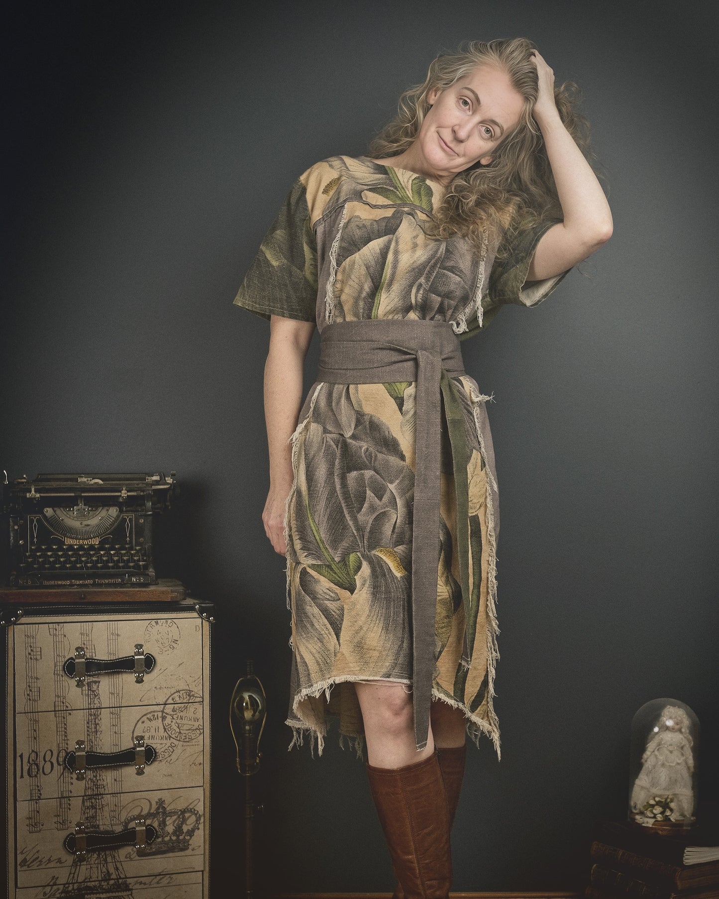 Bearded Iris - Dress + Headband + Clutch set