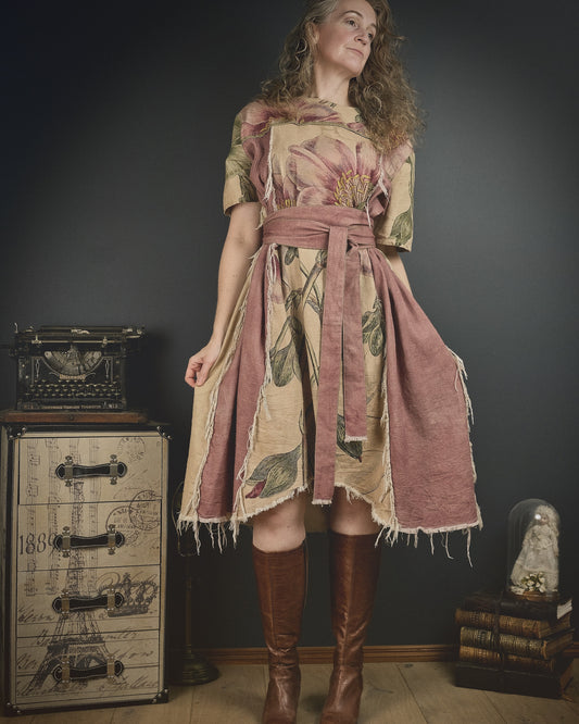 Common Poppy - Dress + Headband + Clutch set