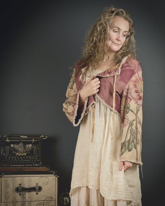 Common Poppy - Reversible Jacket + Headband + Tote Bag set