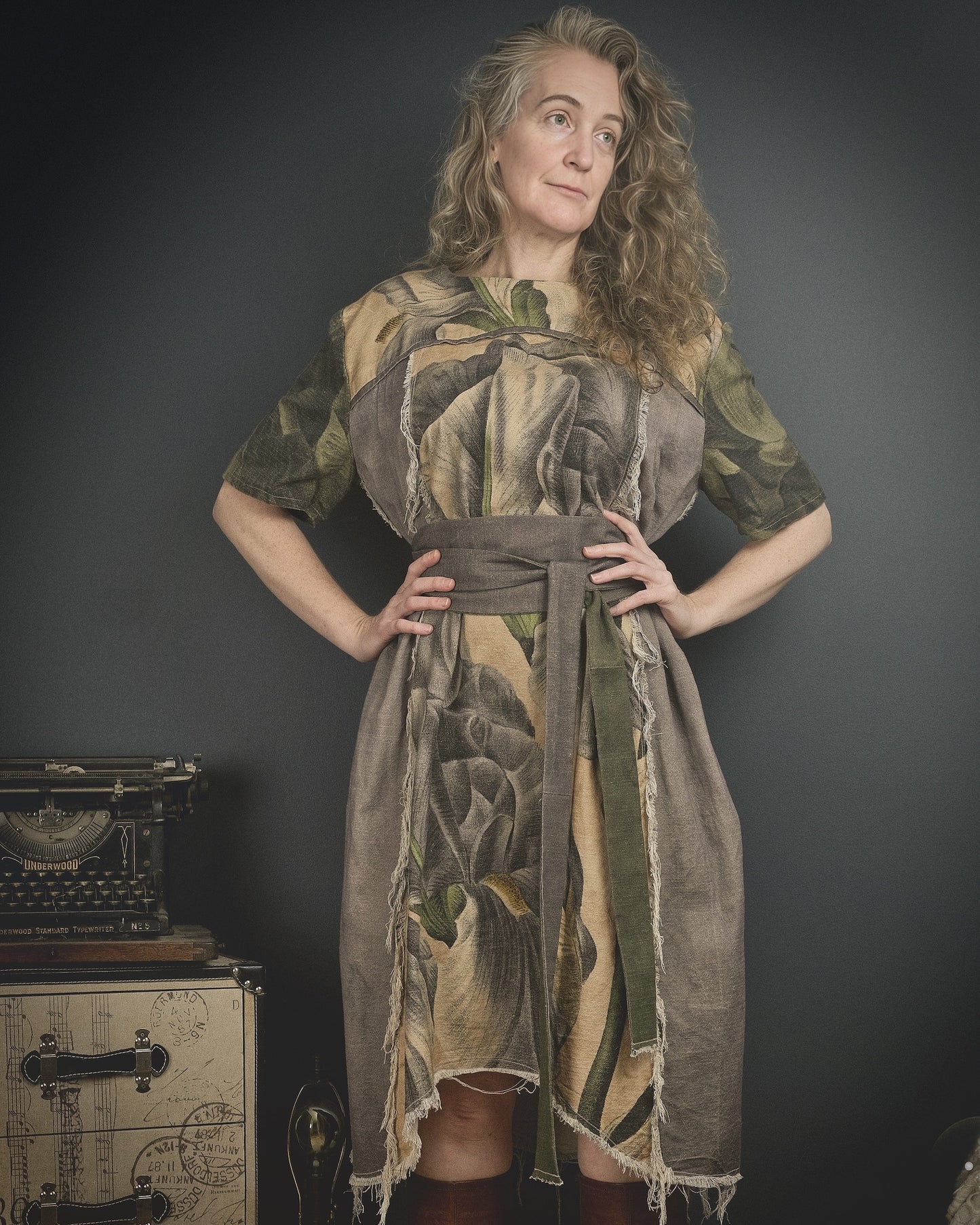 Bearded Iris - Dress + Headband + Clutch set