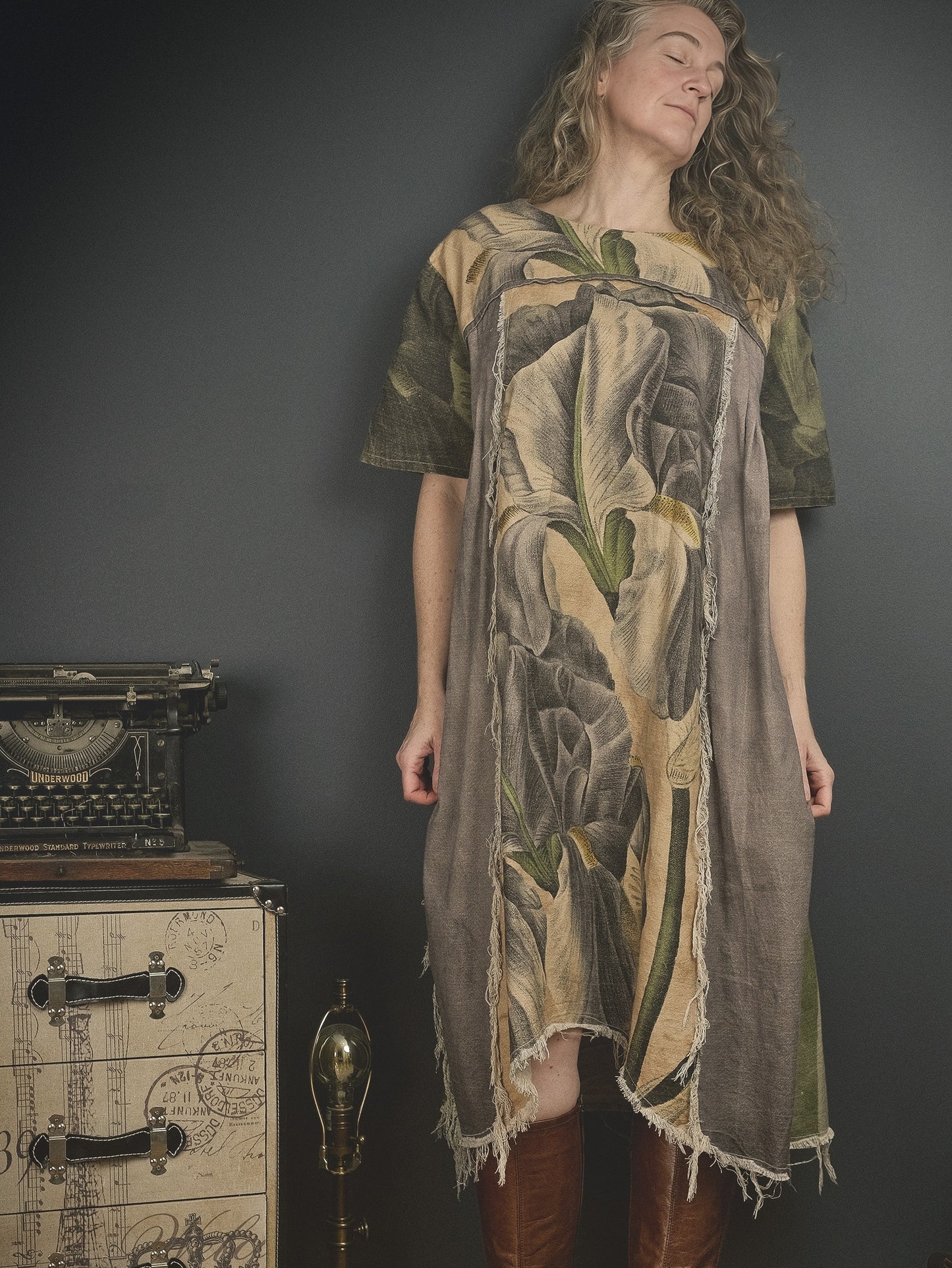 Bearded Iris - Dress + Headband + Clutch set