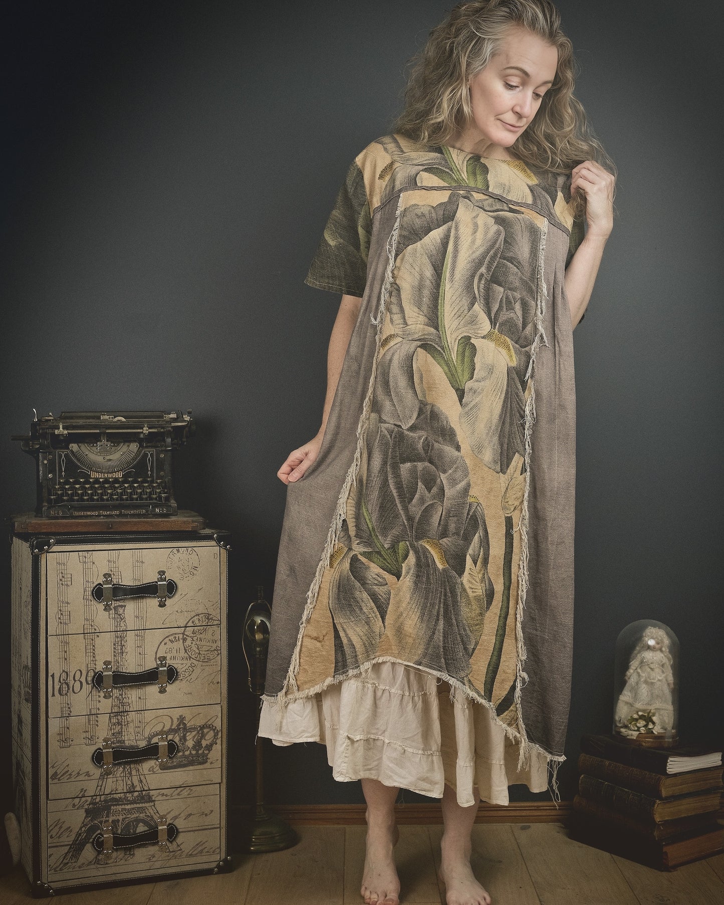 Bearded Iris - Dress + Headband + Clutch set