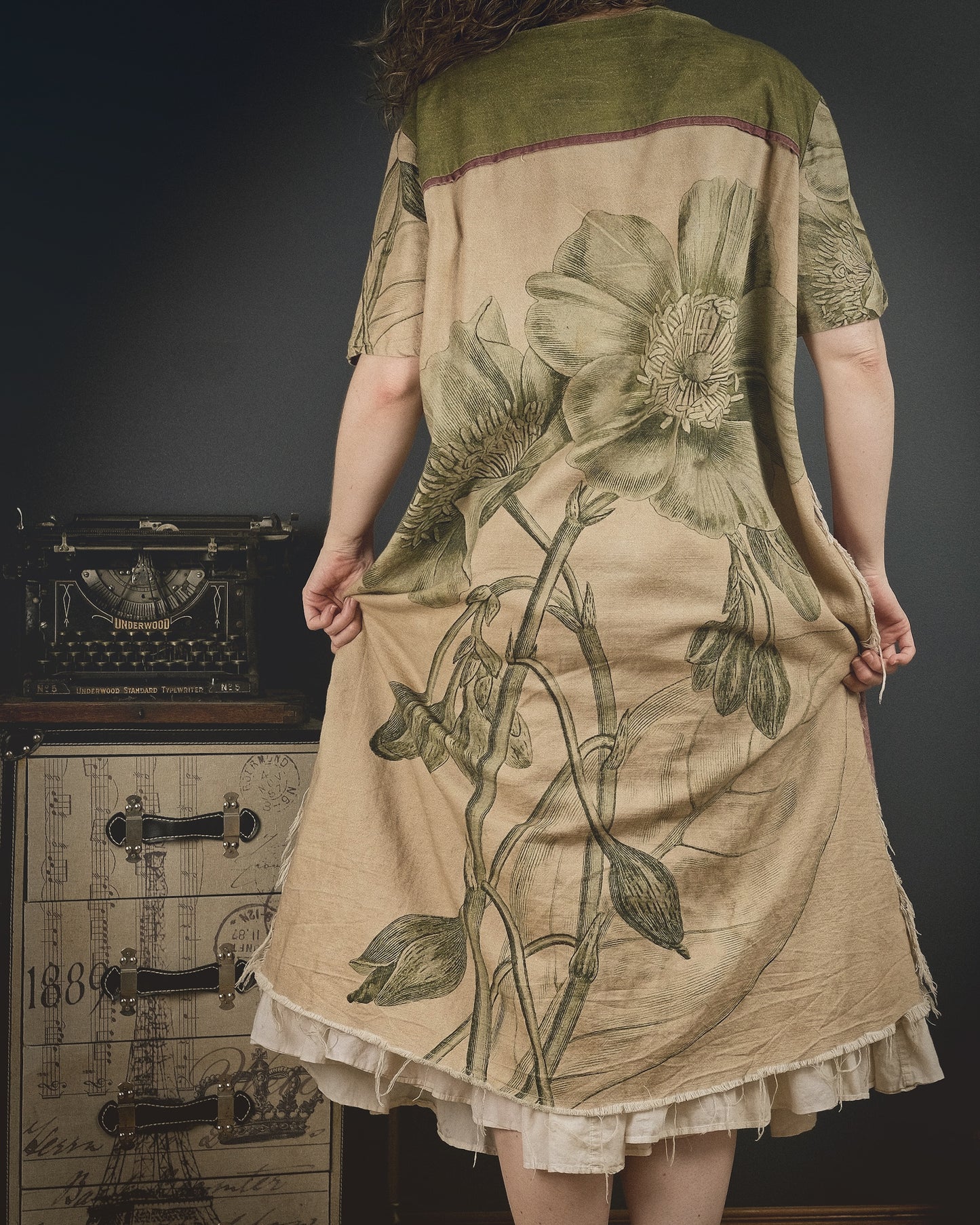 Common Poppy - Dress + Headband + Clutch set