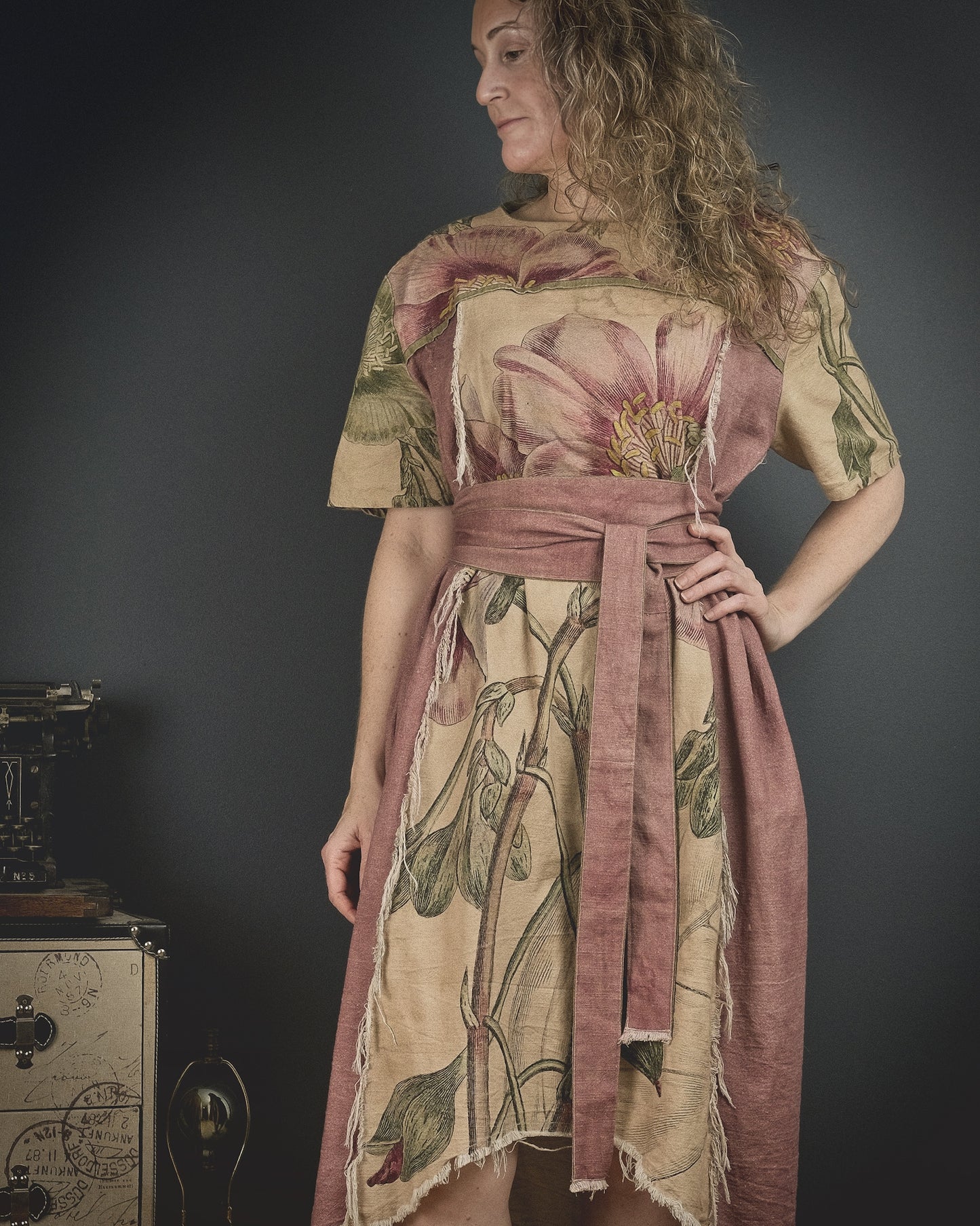 Common Poppy - Dress + Headband + Clutch set