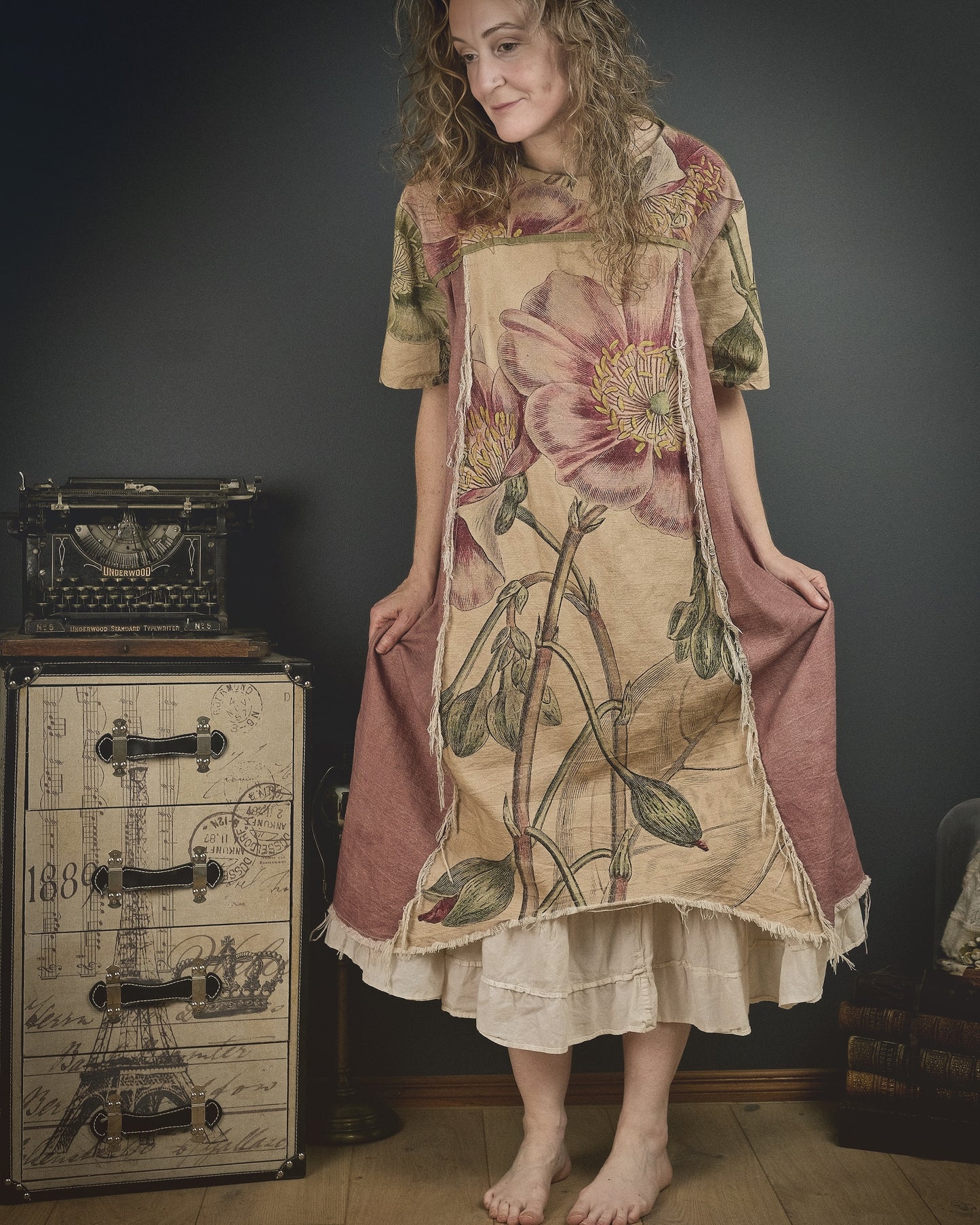 Common Poppy - Dress + Headband + Clutch set