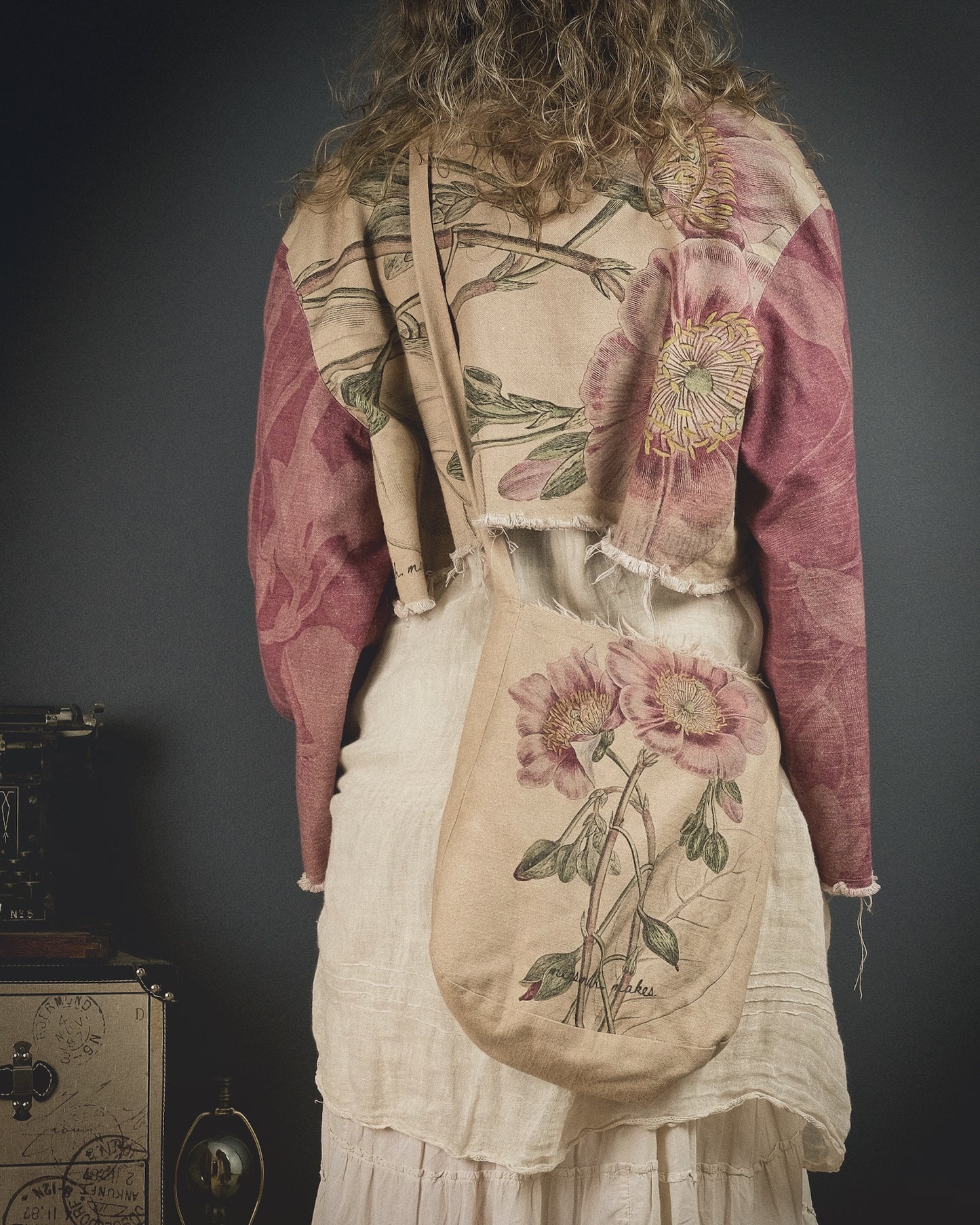 Common Poppy - Reversible Jacket + Headband + Tote Bag set