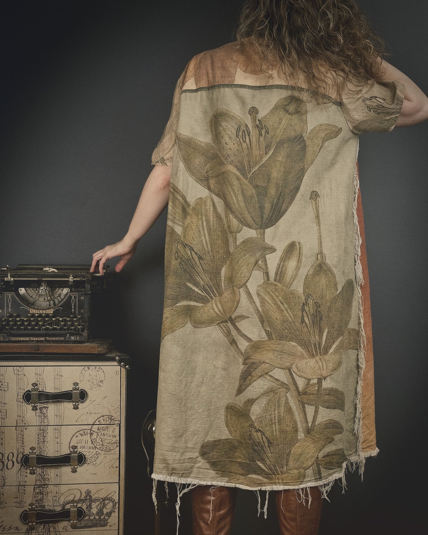 Fire Lily - Dress + Headband + Clutch set