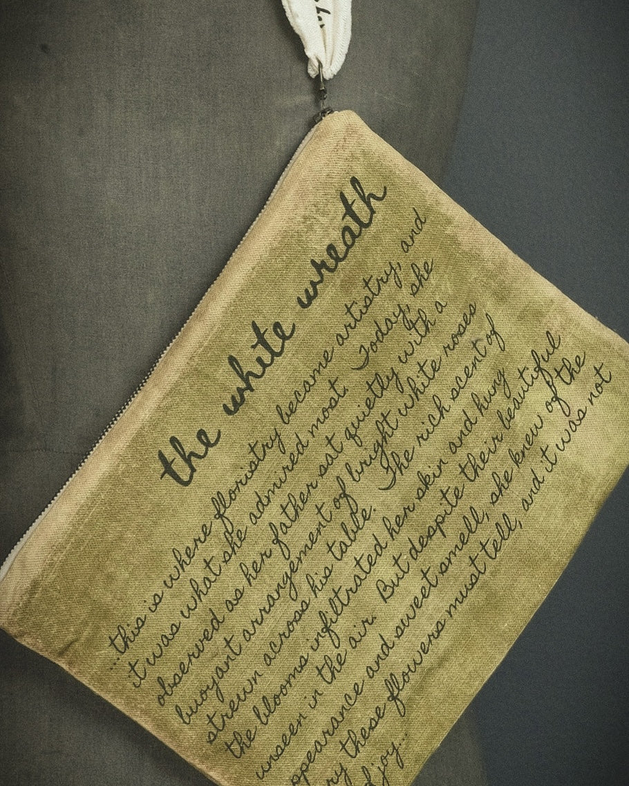 The White Wreath - Fabric Clutch