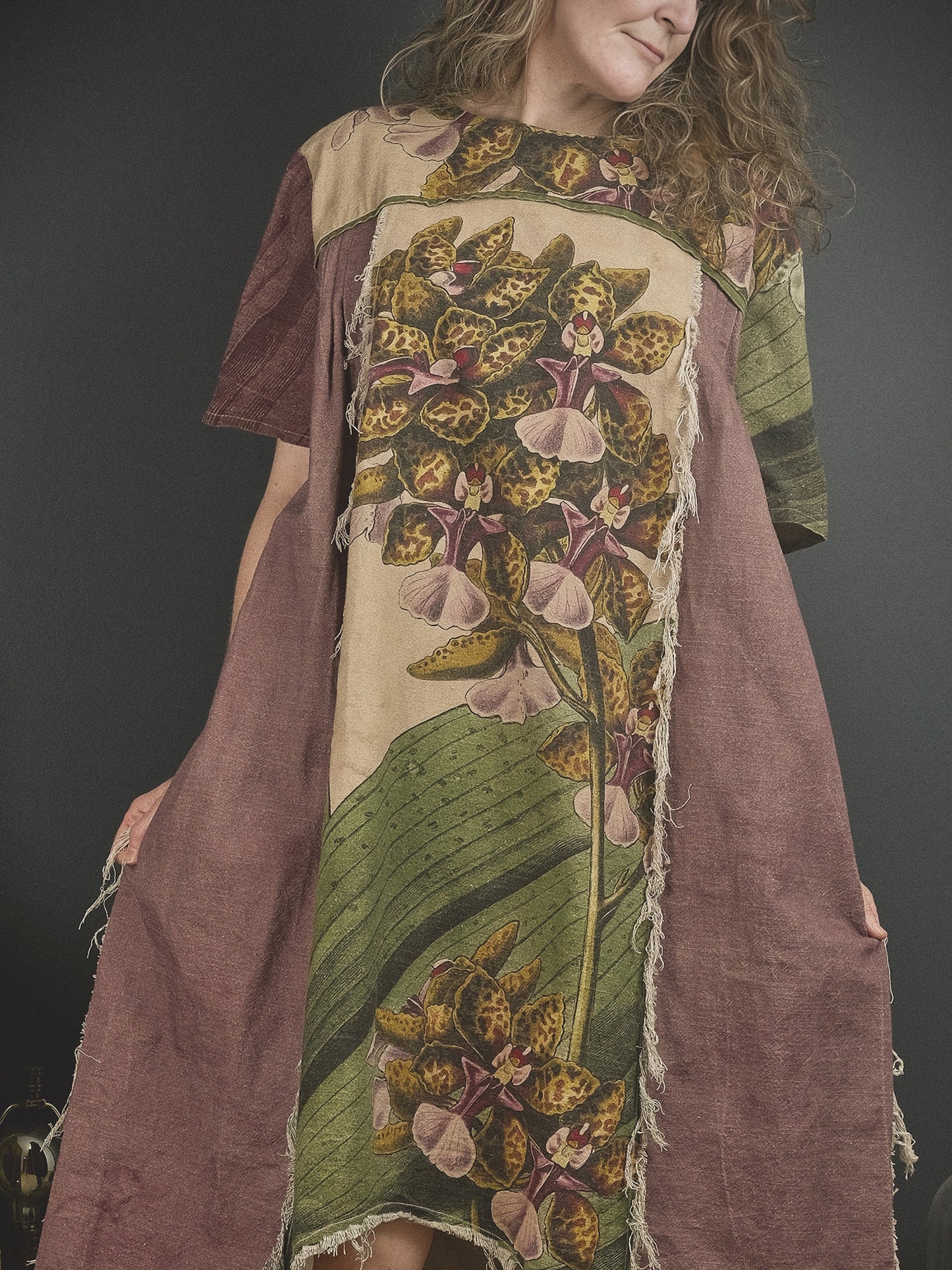 Tropical Orchid - Dress + Headband + Clutch set