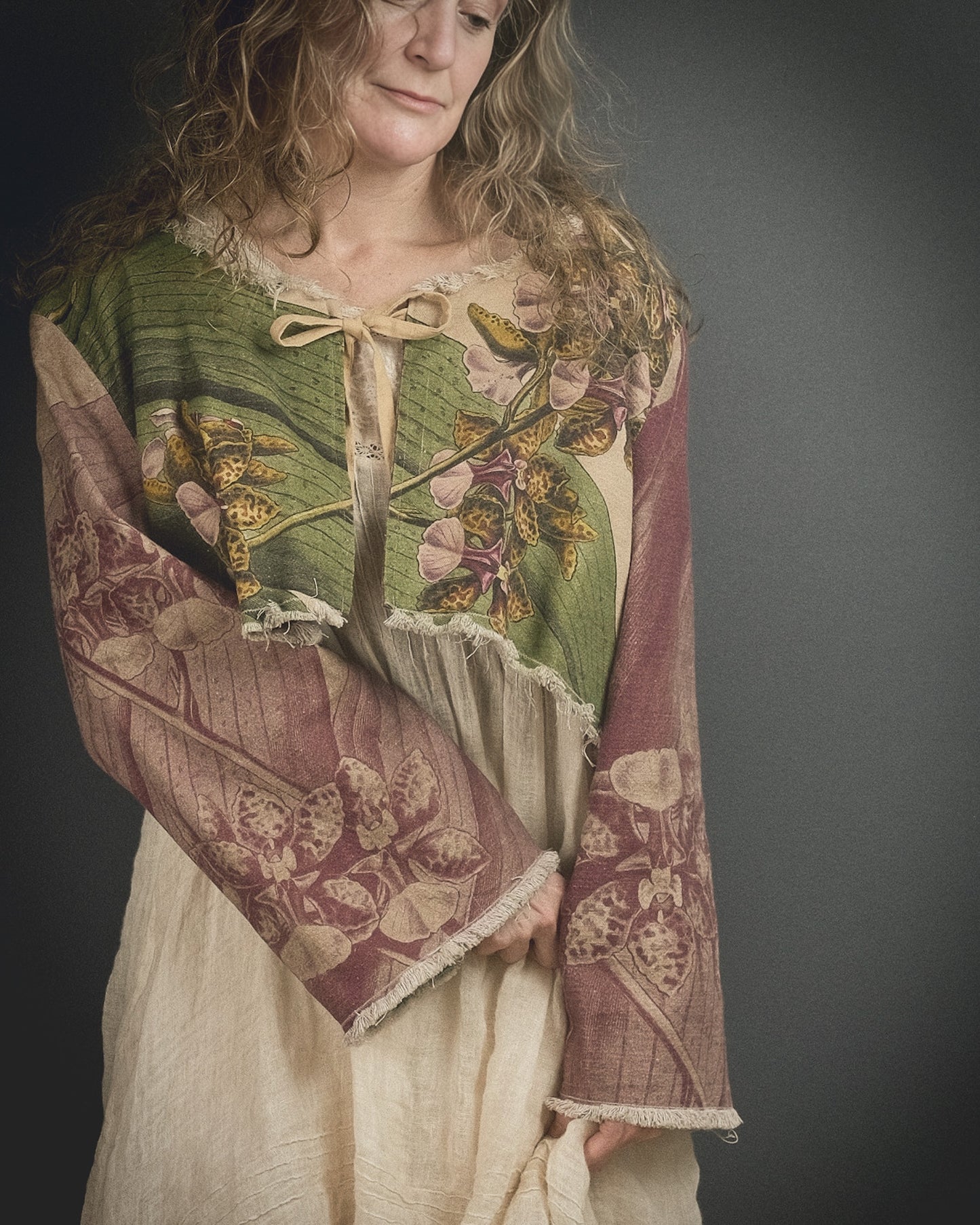 Tropical Orchid - Reversible Jacket + Headband + Tote Bag set