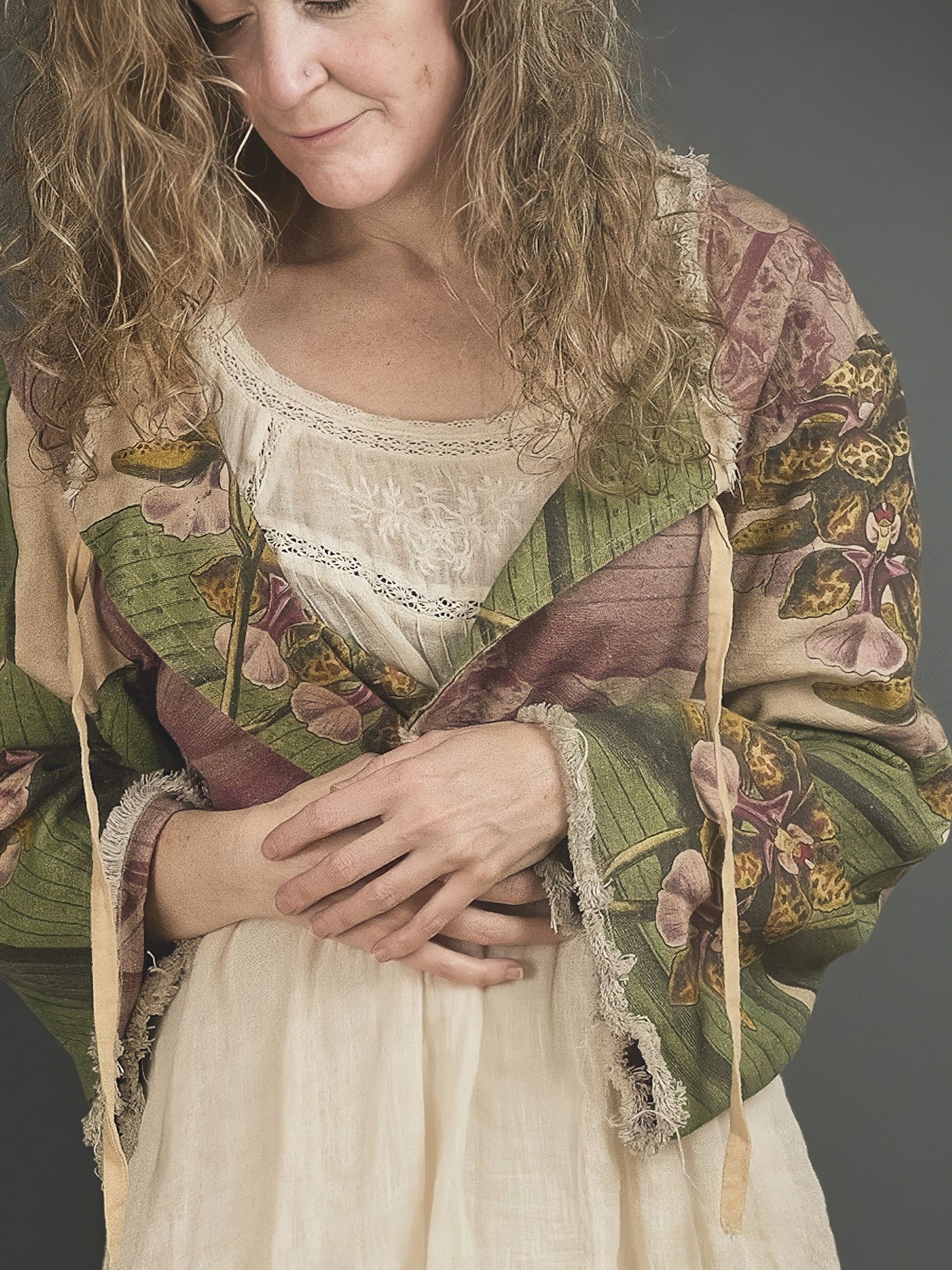 Tropical Orchid - Reversible Jacket + Headband + Tote Bag set